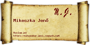 Mikeszka Jenő névjegykártya